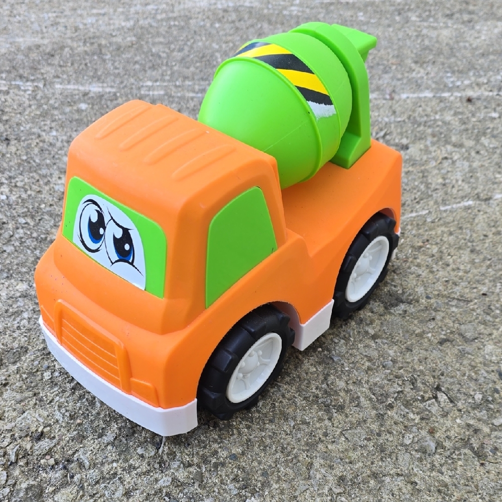 Orange & Green Kids Cement Mixer Toy Truck